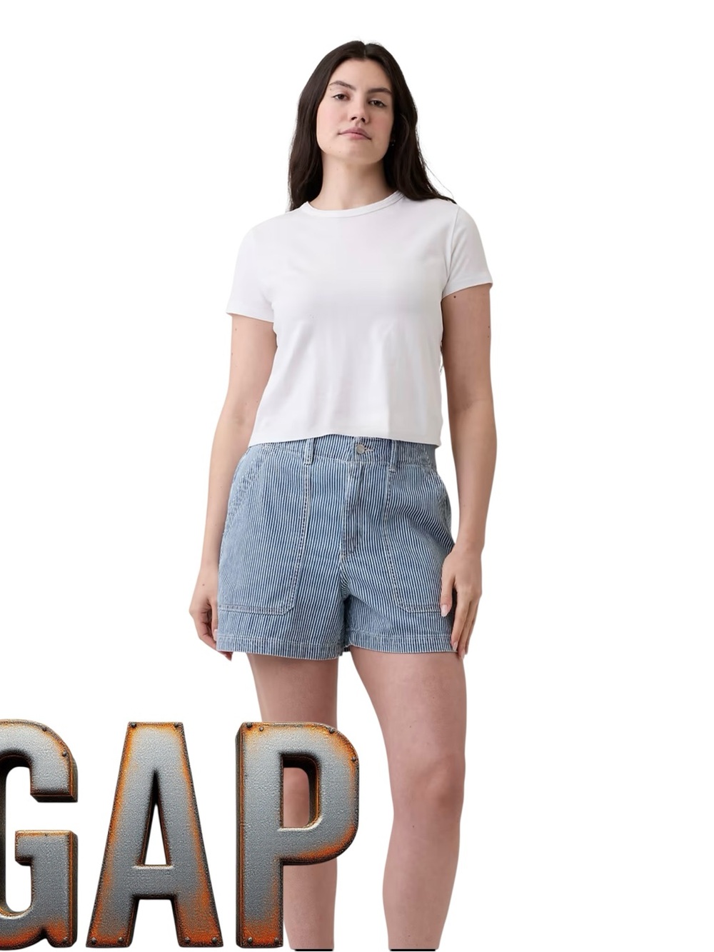GAP Blue Pinstripe Cotton Bermuda Shorts